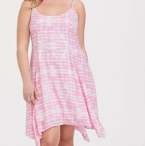 Torrid Pink Tie-dye Challis Handkerchief Dress 2x